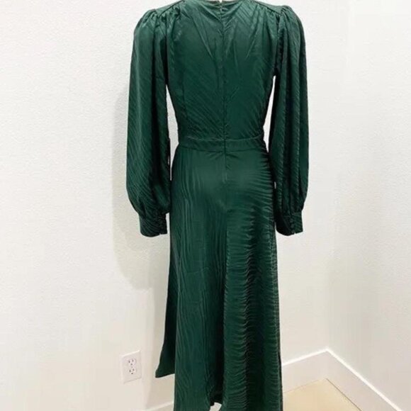 NWT SILK EMERALD GREEN Ronny kobo designer dress - Picture 7 of 8